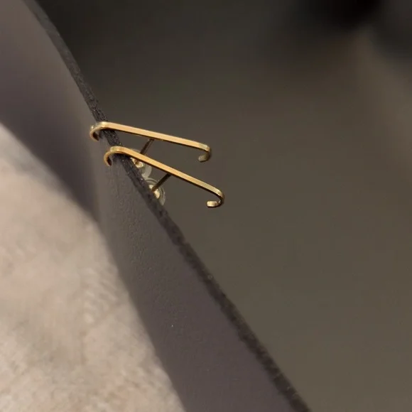 Stone & Strand Gold Bar Suspender Cuff Earrings - Picture 4 of 5